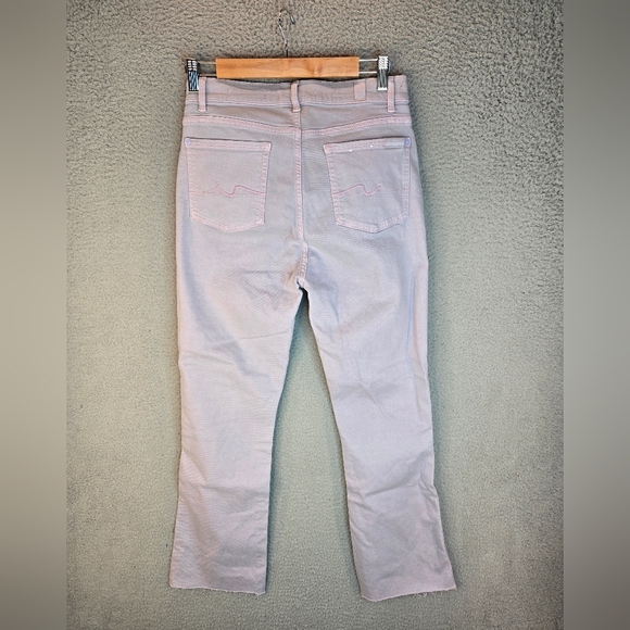 7 For All Mankind Womens Sz 28 Lilac Italian Cotton High Rise Jeans Raw Hem - Picture 7 of 14